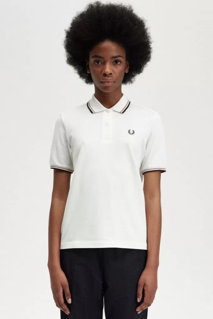 G3600 Damenhemd Snow White Dark Pink Burnt Tobacco