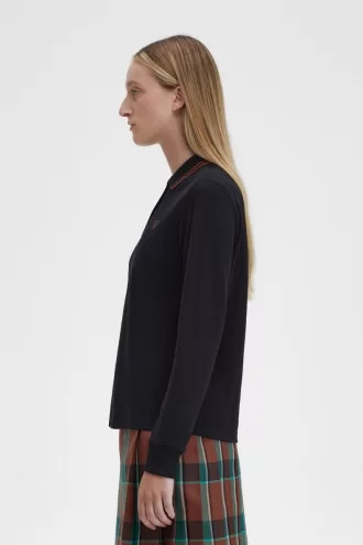 G3636 Damenhemd Schwarz Whiskey Braun