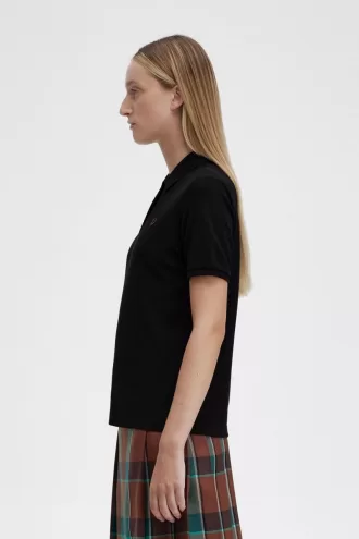 G6000 Damenhemd Schwarz Whiskey Braun