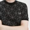 Geometrisches Herren-T-Shirt Schwarz