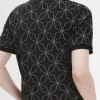 Geometrisches Herren-T-Shirt Schwarz