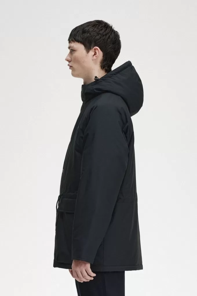 Gepolsterte Herrenjacken mit durchgehendem Reißverschluss von Fred Perry, Schwarz