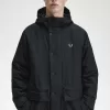 Gepolsterte Herrenjacken mit durchgehendem Reißverschluss von Fred Perry, Schwarz
