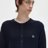 Geripptes gestricktes Herrenhemd von Fred Perry, Marineblau