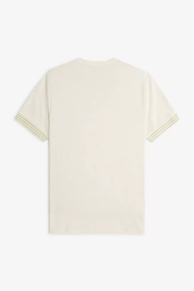 Gestreiftes Manschetten-T-Shirt für Herren Beige