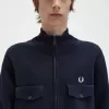 Gestrickte Herren-Trainingsjacken von Fred Perry, Marineblau