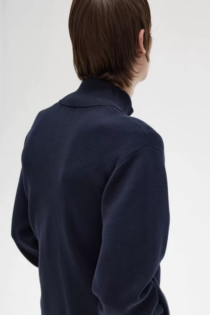 Gestrickte Herren-Trainingsjacken von Fred Perry, Marineblau