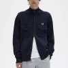 Gestrickte Herren-Trainingsjacken von Fred Perry, Marineblau