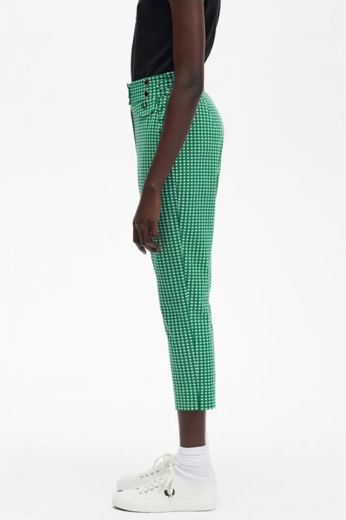 Gingham Damenhose Grün