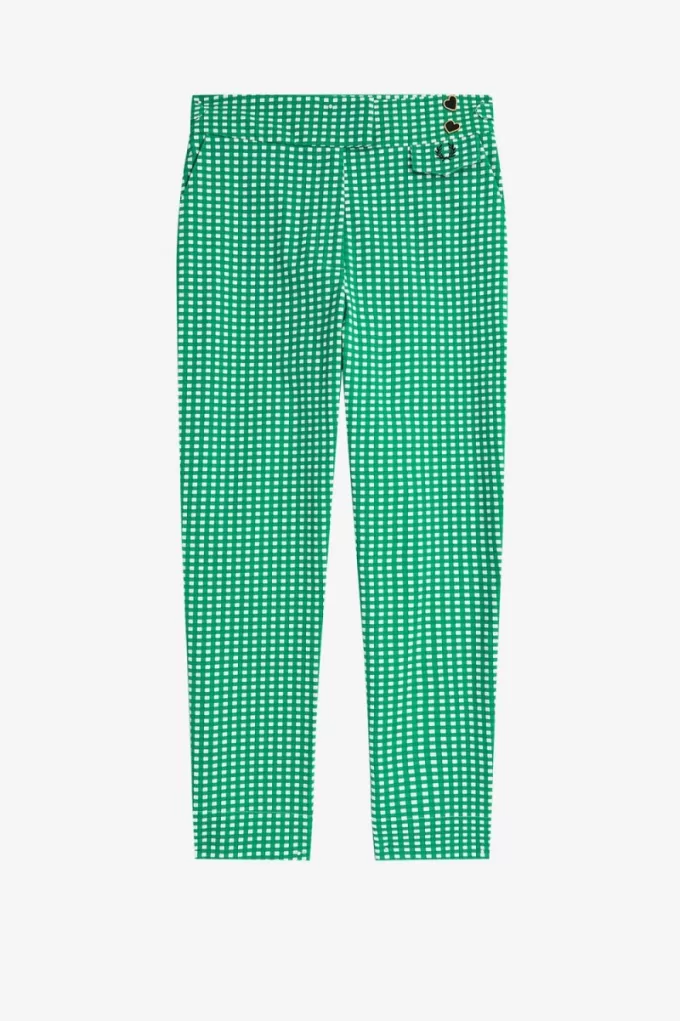 Gingham Damenhose Grün