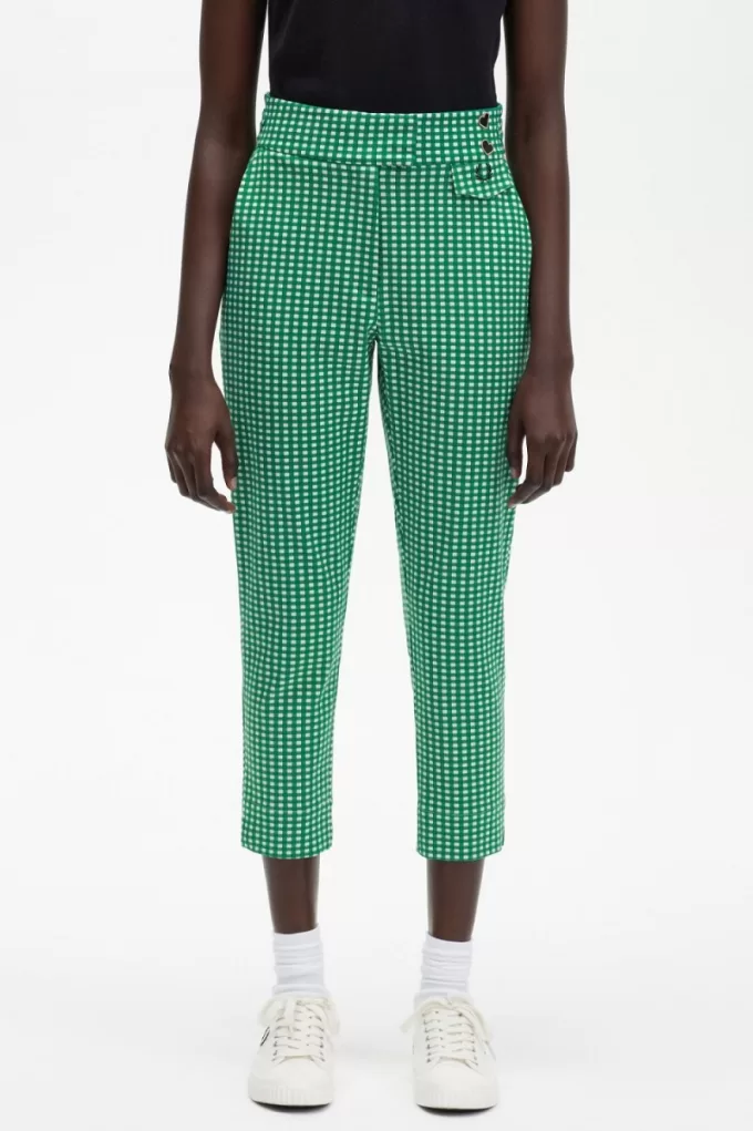 Gingham Damenhose Grün