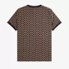 Glitch Checkerboard Herren T-Shirt Braun Marine