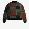 Glitch Tartan Damenpullover Whiskey Brown