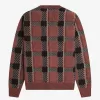 Glitch Tartan Herren-Cardigan, Whiskybraun