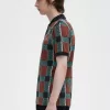 Glitch Tartan Herren-Poloshirt Whiskey Brown