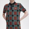 Glitch Tartan Herren-Poloshirt Whiskey Brown