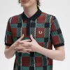 Glitch Tartan Herren-Poloshirt Whiskey Brown