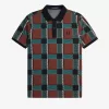 Glitch Tartan Herren-Poloshirt Whiskey Brown