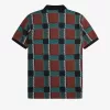 Glitch Tartan Herren-Poloshirt Whiskey Brown
