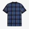 Glitch Tartan Herren T-Shirt Mitternachtsblau
