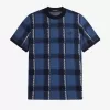 Glitch Tartan Herren T-Shirt Mitternachtsblau