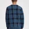 Glitch Tartan Herrenpullover Mitternachtsblau
