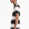 Gradient Stripe Herren-Poloshirt Schneeweiß