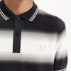 Gradient Stripe Herren-Poloshirt Schneeweiß