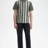 Gradient Stripe Herren T-Shirt Feldgrün
