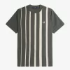 Gradient Stripe Herren T-Shirt Feldgrün