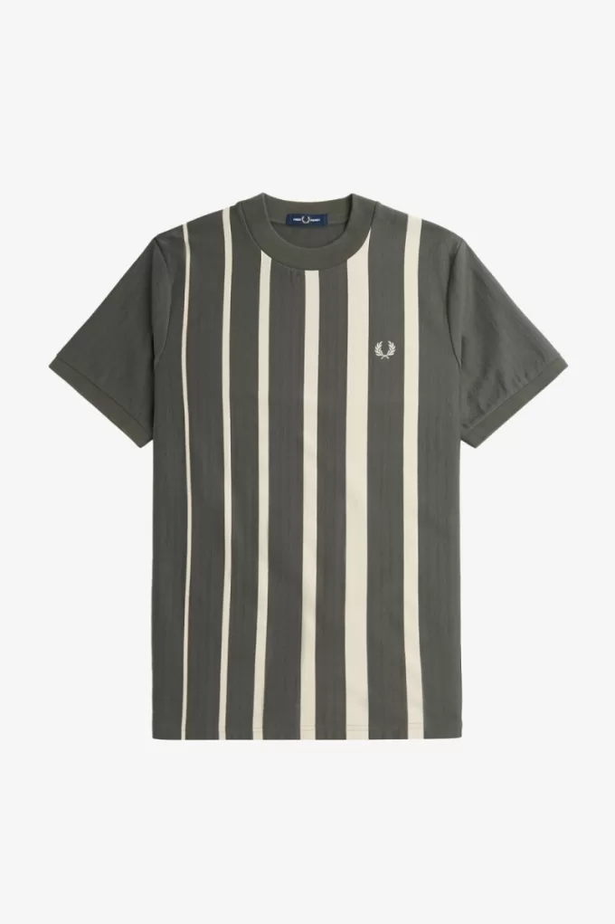 Gradient Stripe Herren T-Shirt Feldgrün