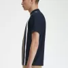 Gradient Stripe Herren T-Shirt Marineblau