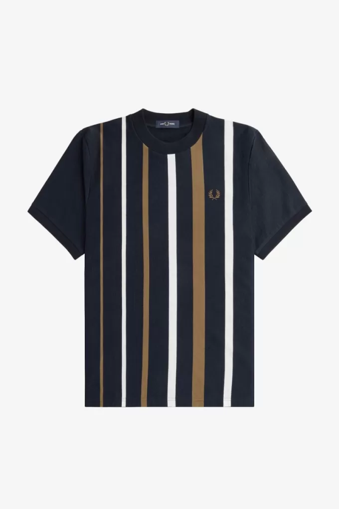 Gradient Stripe Herren T-Shirt Marineblau