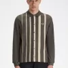Gradient Stripe Langarm-Poloshirt für Herren, Feldgrün