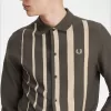 Gradient Stripe Langarm-Poloshirt für Herren, Feldgrün