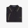 Graphic Branded Herren-Poloshirt Schwarz