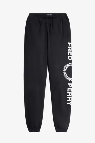 Graphic Branded Sweat Damenhose Schwarz