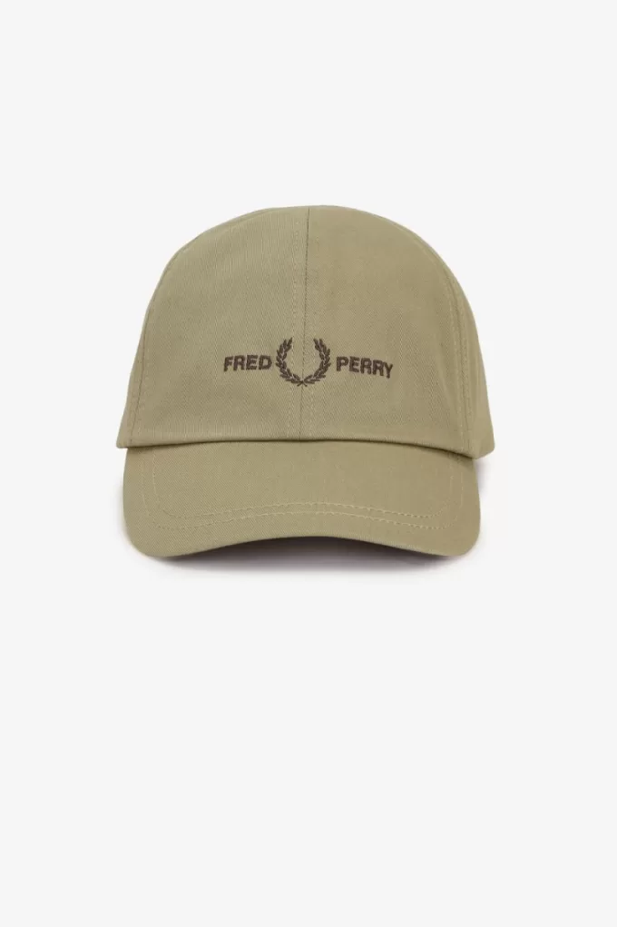 Graphic Branded Twill Herrenmütze in warmem Grau