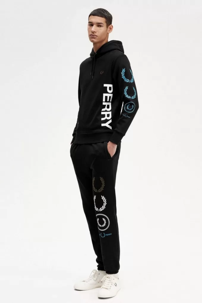 Graphic Branding Kapuzenpullover für Herren, Schwarz