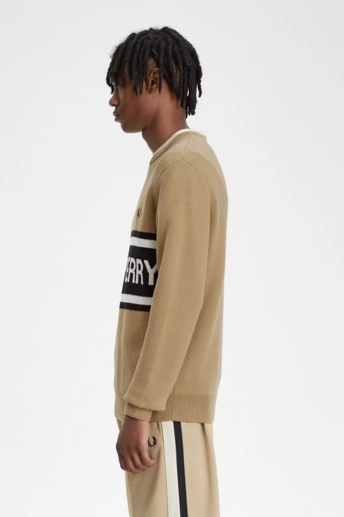 Graphic Herrenpullover Grün