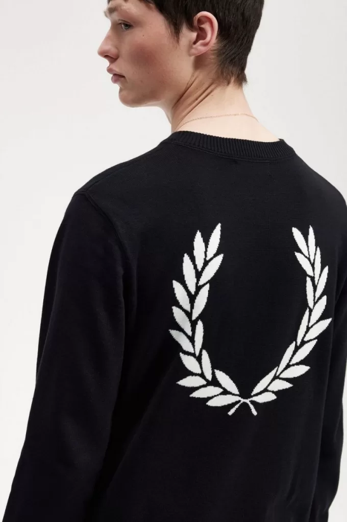 Graphic Laurel Wreath Herrenpullover Schwarz Graphic Laurel Wreath Herrenpullover Schwarz