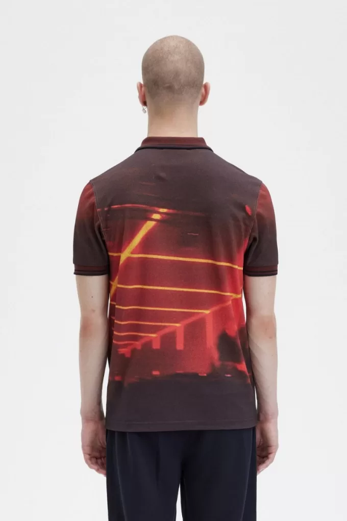 Graphic Print Herrenshirt Stadium Red