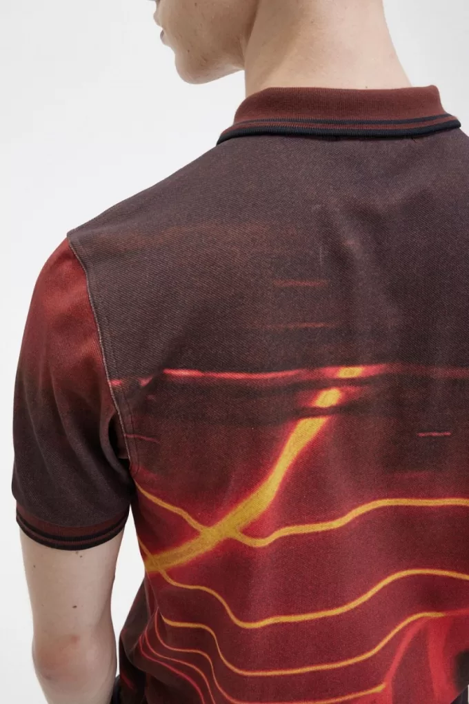 Graphic Print Herrenshirt Stadium Red