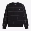 Grid Detail Herren Sweatshirts Schwarz