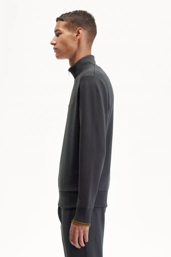 Half Zip Herren Sweatshirts Anchor Grey Dark Coffee