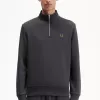 Half Zip Herren Sweatshirts Anchor Grey Dark Coffee
