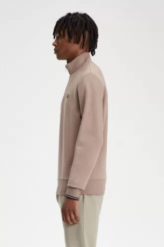 Half Zip Herren Sweatshirts Dunkelrosa Schwarz