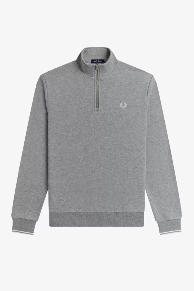 Half Zip Herren Sweatshirts Grau