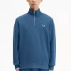 Half Zip Herren-Sweatshirts Mitternachtsblau Hellaqua