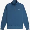 Half Zip Herren-Sweatshirts Mitternachtsblau Hellaqua